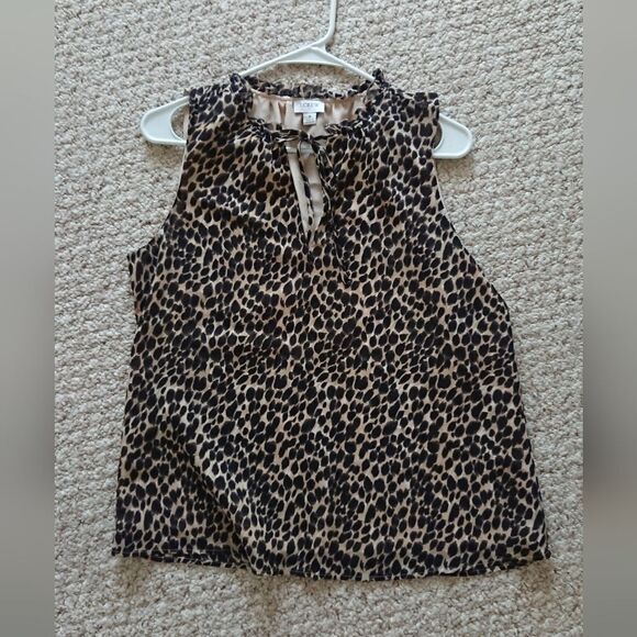 J. Crew factory Leopard ruffle tie-neck top size Small - Picture 3 of 10